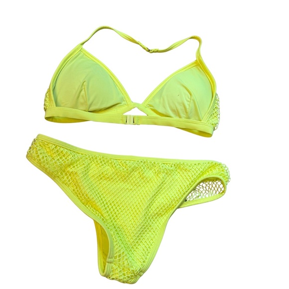 Yellow Mesh Bikini Set - Picture 2 of 2